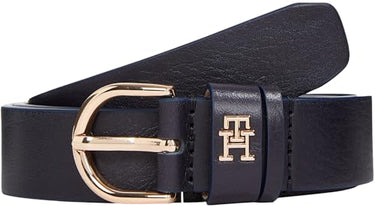 Tommy Hilfiger Damen Gürtel Essential Effortless 2,5 cm Ledergürtel, Blau (Space Blue), 85 cm im Sale